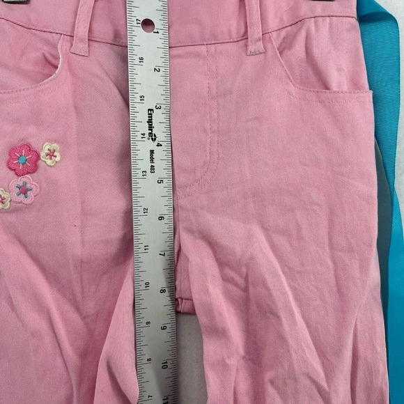 Hello Kitty Pants Kids Sz L (6X) Pink Embroidered Wide-Leg Ruffle Hem Stretch - Picture 4 of 12